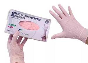Guante de Nitrilo Rosa Caja x100 unidades