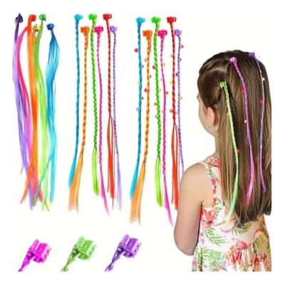 Trenzas multicolor con trabitas x12